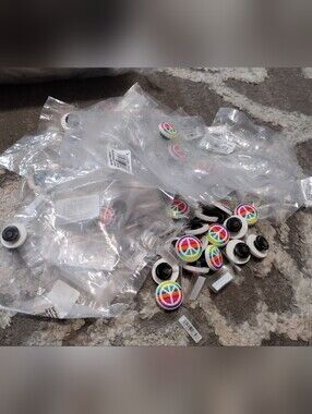 NEW Jibbitz Rainbow Peace Sign Croc Shoe Charms Lot Of 25